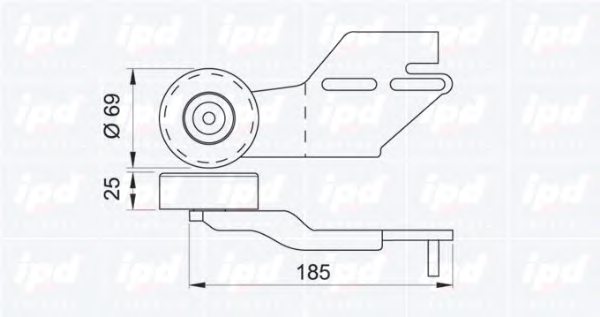 IPD 14-0404 Tensioner Pulley, v-ribbed belt